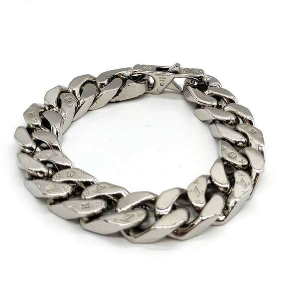 Louis Vuitton LV Chain Link Bracelet Size L Silver-Colored Metal Bracelet/B...